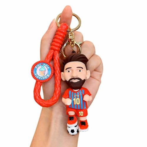 Image of Football jersey Keychain | Ronaldo key chains | messi Keychain | 3D Cute silicone key chain for bike men | soccer Keyring gifts for boys | anime key holder for bag