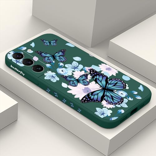 Coque Samsung S22 silicone liquide anti-choc fine avec motif floral élégant marque LEECG 6.1 pouces