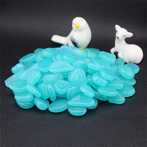 Typutomi 50Pcs Glow In The Dark Rocks Outdoor, Blue Luminous Pebbles Glow Rocks Garden Patio Lawn Yard Decor For Landscaping #TOP1