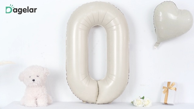 Creamy White 3 Number Balloon - Simple & Elegant Party Decor - View #5