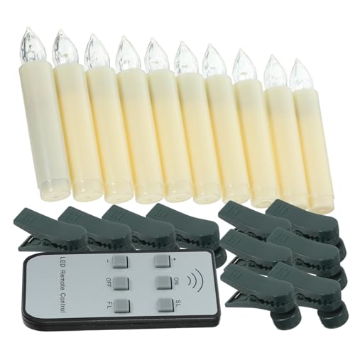 Tofficu Lámpara LED de Vela Simulada con Unidades para Decoración Navideña Luz Nocturna sin Estilo Cilíndrico Segura y Portátil