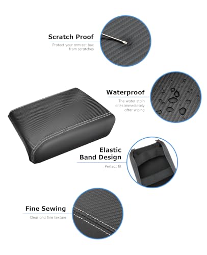 Image of INTGET Center Console Cover for 2026 Ford F150 Accessories 2021 2022 2023 2024 2025, for 2022-2026 F150 Lightning Interior Middle Armrest Arm Rest Cushion Protector(Only fit for Work Surface Console)