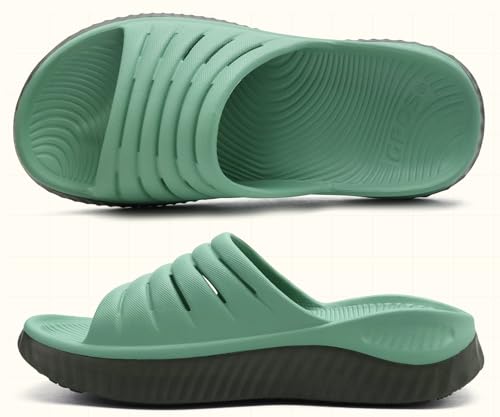 Image of GPOS Womens Recovery Slides Sandals with Orthotic Plantar Fasciitis Relief Comfortable Athletic ladies Sandals with Thick Cushion Sole for Indoor Outdoor