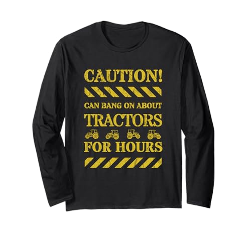 Funny Farmer Tractor Digger Excavator Farming Smallholding Long Sleeve T-Shirt