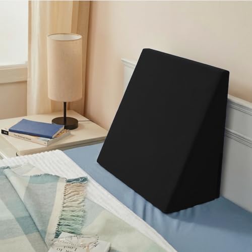 Image of SleepyCat Wedge Pillow | Back Leg Elevation Support | High-Density Memory Foam | Acid Reflux Snoring Relief | Dual Side Pockets | Washable Cover | Recovery Comfort Support | Black