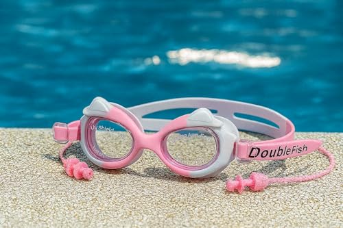 Image of VRT Kids Swimming Goggles Diving Goggles Anti Fog Silicone Waterproof Swimming Goggles (Grey Pink)