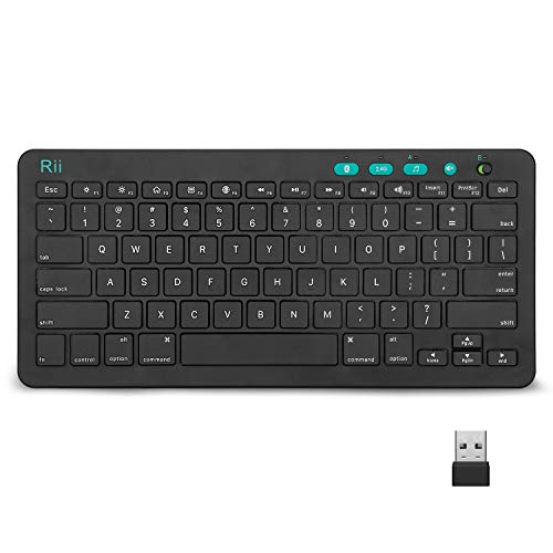 (Dual Mode) Rii Bluetooth Keyboard, 2.4GHz Wireless Keyboard, Universal Keyboard for iPad Pro/Air/Mini,Bluetooth