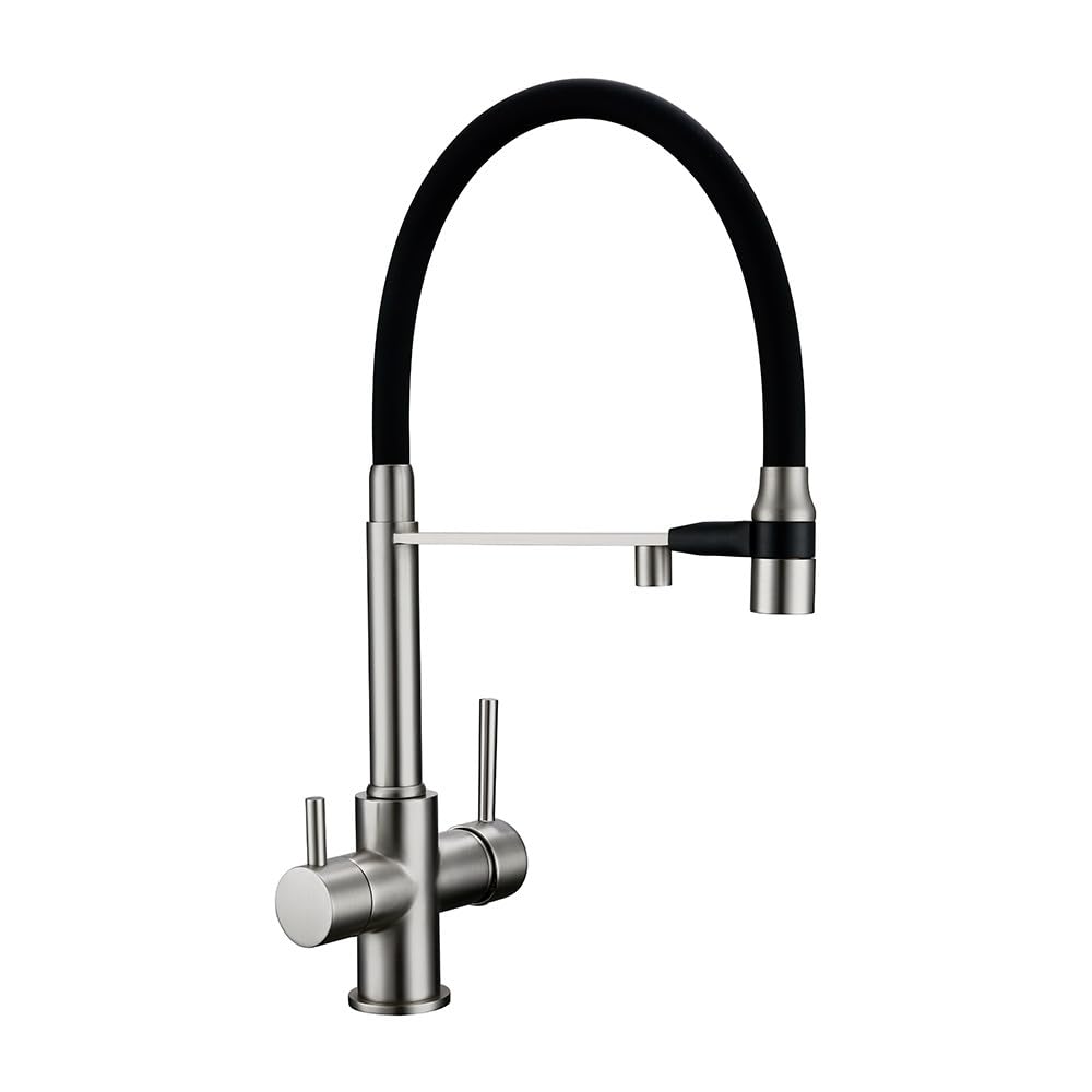 Robinet de cuisine 3 voies : éliminez l'encombrement avec le mitigeur extractible bronze
