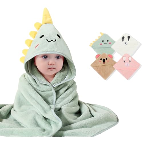 Image of SEVDO 4Pcs Baby Hooded Towel,31 * 31 in Toddler Bath Towels for Newborn Babies,Toallas de Baño para Bebe,Organic Infant Kids Boy Essentials 1-3