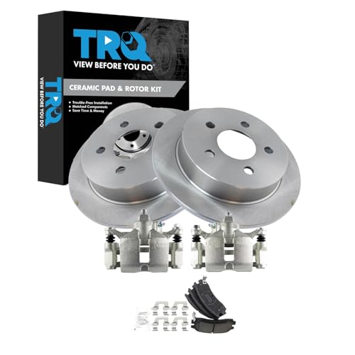 Image of TRQ Rear Brake Pad & Rotor Ceramic Solid Calipers | For 2000-2005 Chevy Impala Monte Carlo 1997-2005 Buick Regal 2004-2005 Century 1997-2003 Pontiac Grand Prix