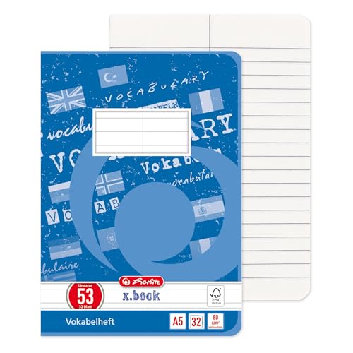 Herlitz Vokabelheft A5, Lineatur 53, 32 Blatt, 5 Stück – Ansicht 3