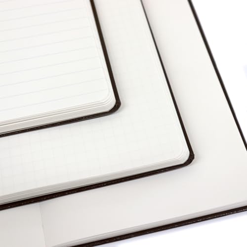 Carnet A5 couverture rigide marron café 208 pages quadrillées