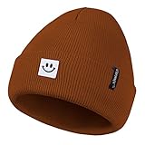 Durio Unisex Wintermütze Strickmütze Kindermütze Babymütze Slouch Beanie für Kleinkind und Kinder 1-6 Jahre Kastanienbraun