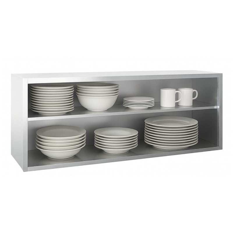 Générique Armadietto da parete in acciaio inox, 1400 x 400 x 600 mm, mensola da cucina professionale