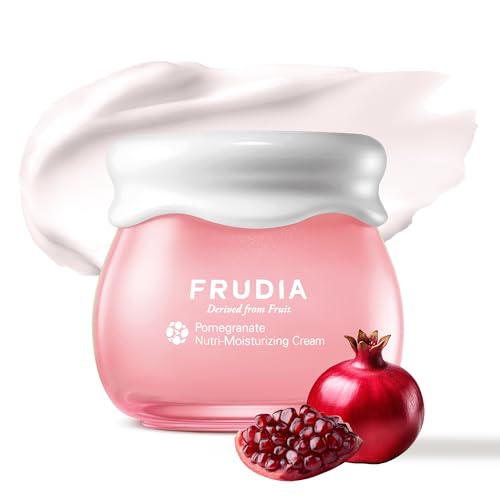 FRUDIA Pomegranate Nutri-Moisturizing Face Cream (1.94 oz) - Anti-Aging and Firming Korean Face Moisturizer w/63% Pomegranate Extract, BL-FILL UP & Vegan Collagen | Vegan & Cooling