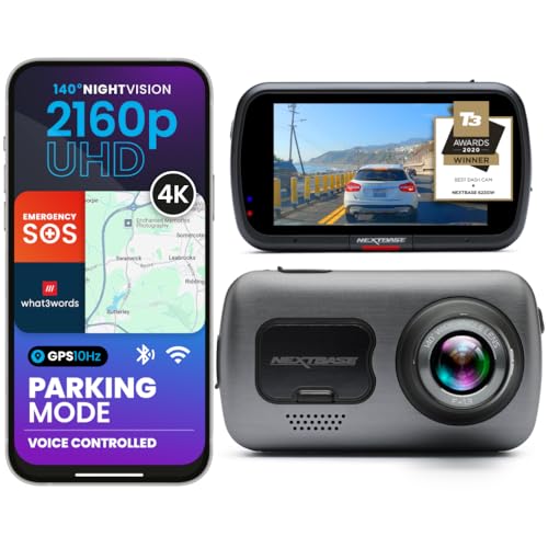 Nextbase 622GW 4K Dash Cam – UHD 2160p/30fps, 140° Wide Angle Lens – Wi-Fi, GPS, Bluetooth –...
