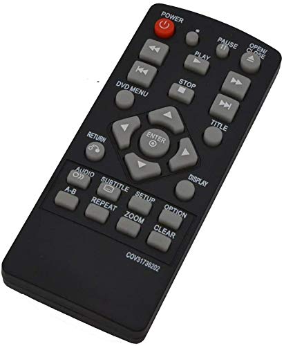 Universal Remote for LG DVD Player, No Setup Required Replacement Remote Control Compatible with LG DP132 DVD Player & More (Model: COV31736202)