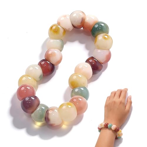 Image of Natural Bodhi Seed Bracelets Anxiety Fidget Bracelets Anxiety Relief Items Protection Healing Stretch Bodhi Fidget Bracelet for Women Men