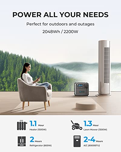 BLUETTI Portable Power Station AC200MAX, 2048Wh LiFePO4 Battery Backup, Expandable to 8192Wh w/ 4 2200W 230V AC Outlets (4800W Peak), 30A RV Output, Solar Generator for Outdoor, Home Use, Emergency - Image 3
