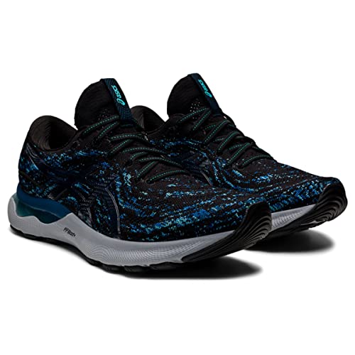 Image of ASICS Men's Gel-Nimbus 24 Mesh Knit Running Shoes, 11.5, Black /MAKO Blue