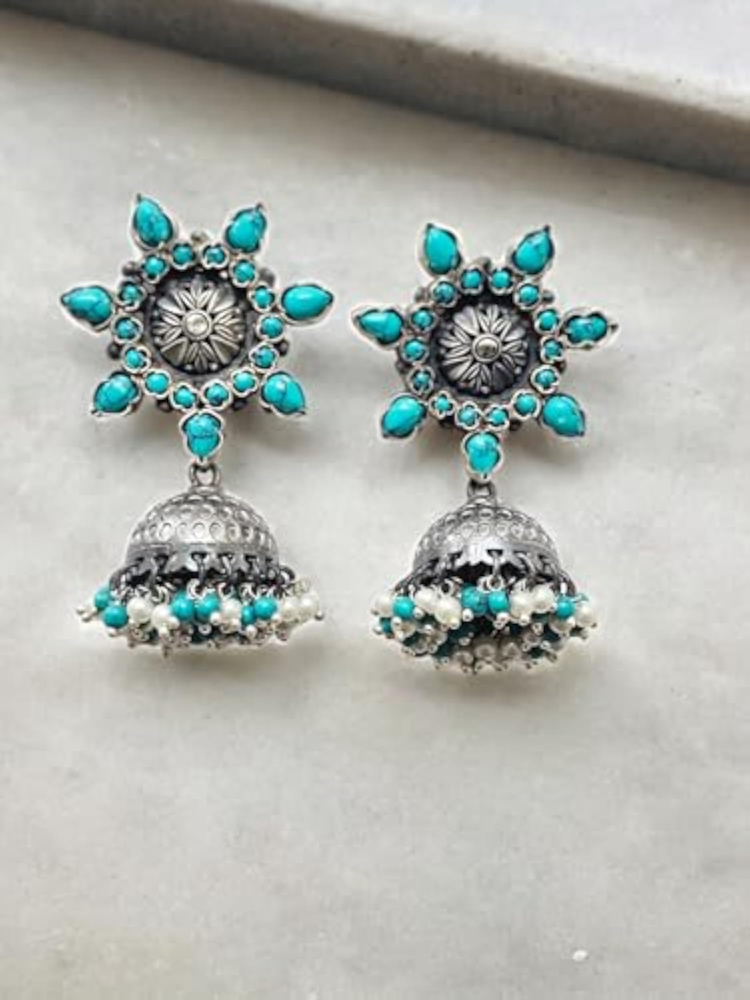 Women's 925 Pure Oxidised High Finish Earrings with Certificate