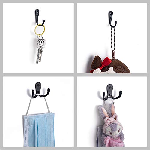 Bligo 16 Pack Black Coat Hooks - 8 Double Hooks And 8 Single Hooks For Hanging Towel Hat Bag, Heavy Duty Wall Mounted Coat Hanger With Screws For Bathroom Kitchen #TOP4