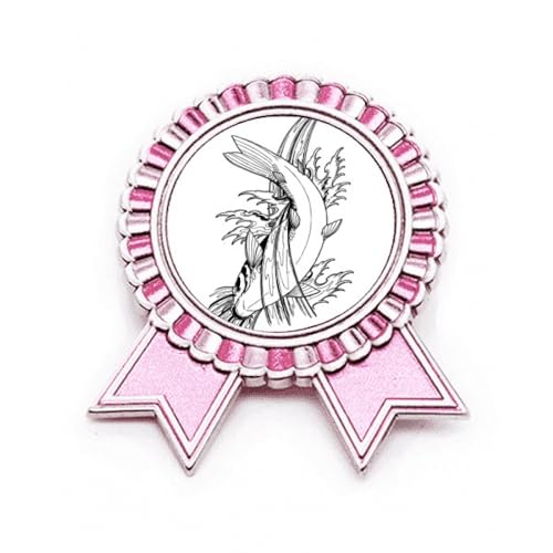 Broche poisson satiné en métal rose de qualité supérieure