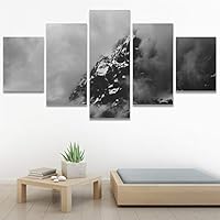 SIGNWIN 5 Panel Canvas Wall Art Foggy Scenery for Home Decorations Ready to Hang - 60
