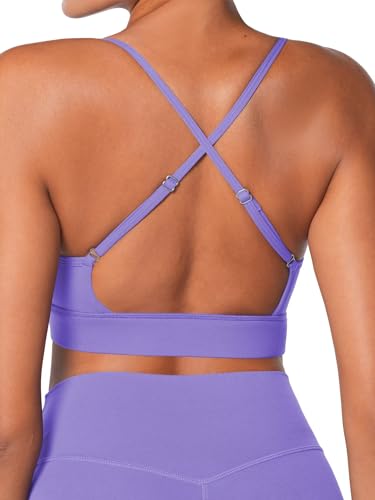Image of Sunzel Sports Bra for Women, Criss-Cross Open Back Adjustable Strappy Bras, Workout Gym Padded Yoga Bra with Removable Pads