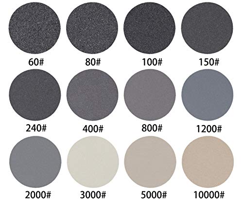 360 Pcs 1 Inch Sandpaper, Goh Dodd Wet Dry Sander Sheets With Backing Pad And Soft Foam Buffering Pad, 60 To 10000 Grits Grinding Abrasive Sanding Disc For Wood Metal Mirror Jewelry Car #TOP4