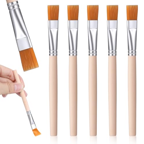 5 PCS Small Paint Brushes Trim Thin Paint Brushes for Walls Small Paintbrush Trim Painting Tool for Acrylic Watercolor Oil Painting Craft Brush