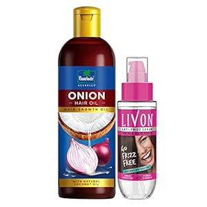 Parachute Advansed Onion Hair Oil, Hair Growth Oil, Reduces hairfall, 200ml & Livon Hair Serum for Women & Men, All Hair…