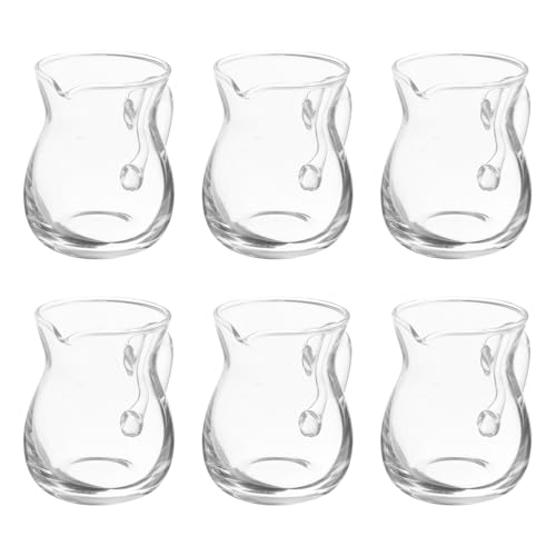 Veemoon Lot de 6 Pichets en Verre 100 Ml avec Bec Verseur Précis et Anse, Crémier Transparent Mini pour Lait, Sirop et Café, pour Bureau, Maison et Voyages, Récipient de Service