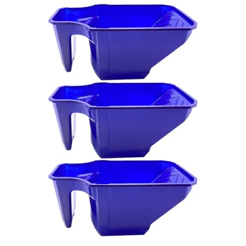 Vibsky Juego de bandejas ergonómicas de pintura de 3 piezas con paredes altas, rodillo y soporte para pinceles, pintura eficiente