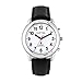 Produktbild MAUJOY Deutsch Sprechende Damen Uhr Analog mit Leder Armband Silber Blindenuhr. Ansage der Uhrzeit und Datum mit Wochentag
