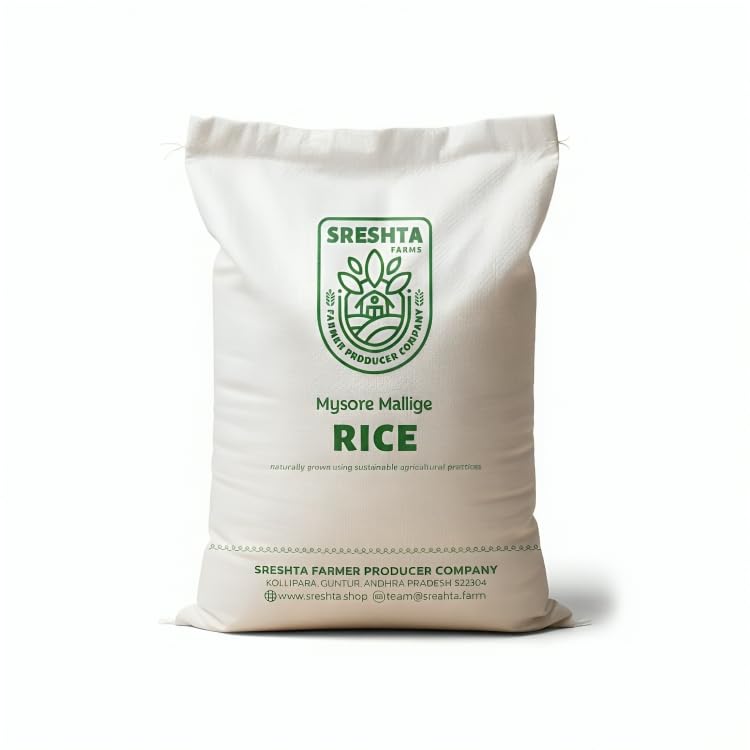 Sreshta Farms Mysore Mallige White Rice – Aromatic South Indian Rice | Farmer Producer Company Product | Native Variety Rice | Naturally Grown | Pesticide Free 5KG-picture-32
