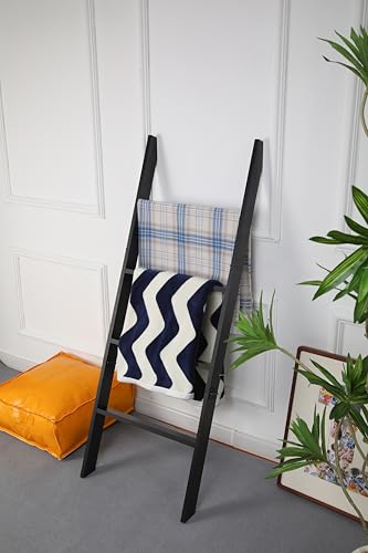 Image of Blanket Ladder for the Living Room and Bedroom, Quilt Rack, 4-Tier, Black