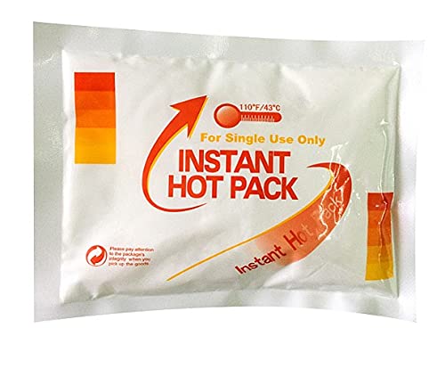 EZGOODZ Instant Hot Packs for Pain Relief 6" x 8", Heating Patches 10 Pack, Instant Heat Packs for Pain Relief 9.8 Oz, Compact Instant Hot Compress, Disposable Heating Packs for Hands, Legs, Back