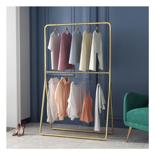 Porte-vêtements en fer 120x160cm tringle double tige pour portant de sol