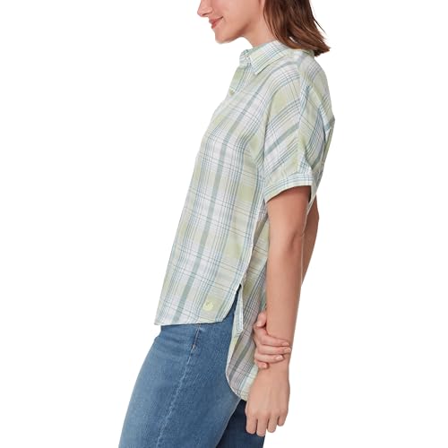 Image of Gloria Vanderbilt Women's Daisy Short Sleeve High-Low Button Down Shirt Standard