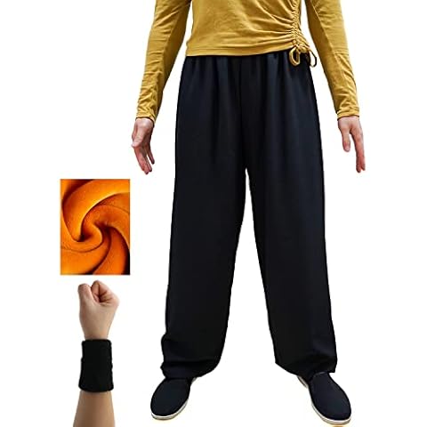 Dee Plus Winter Warm Taichi Lantern Pants Training Pants Fleece Lined Thick Practice Uniforms Martial Arts Clothing Bottoms (Medium) Cover