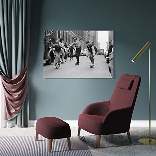 Vintage Posters Capture The Boom Of Skateboarding Black And White Posters Canvas Painting Posters And Prints Wall Art Pictures For Living Room Bedroom Decor 20X30Inch(50X75Cm) Frame-Style #TOP3