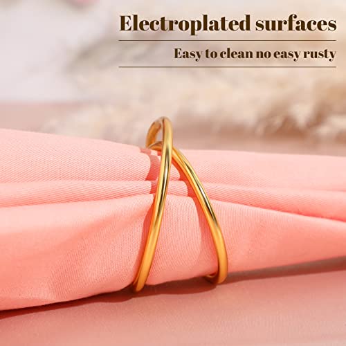 36 Pcs Metal Spiral Napkin Rings Buckles Simple Alloy Napkin Rings Serviette Napkin Holders For Cloth Napkins Dinner Napkin Ring Holder For Weddings Reception Dinner Party Buffet Table Decor (Gold) #TOP2
