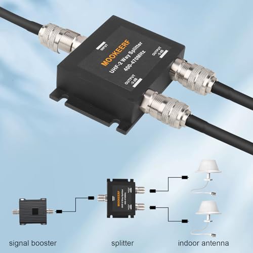 MOOKEERF UHF-2 Way Splitter for 400-470MHz HAM CB or UHF Radio 50 Ohm UHF Splitter with UHF Female (SO-239) Connector - Thumbnail 6