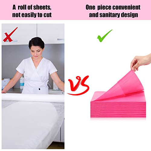 30 Pieces Massage Table Sheets 31 X 79 Inches Large Disposable Bed Table Cover Spa Bed Covers Non-Woven Massage Table Cover Flat And Fitted Sheets For Massage Table Waterproof Bed Cover (Pink) #TOP5