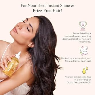 Dr. Su Rescue Hair Oil for Hair Growth & Deep Nourishment | Non-Greasy, Fast Absorbing Formula | Rosemary, Peppermint, Sweet Almond & Swiss RootBioTec | 200ml | Unisex Hair Care