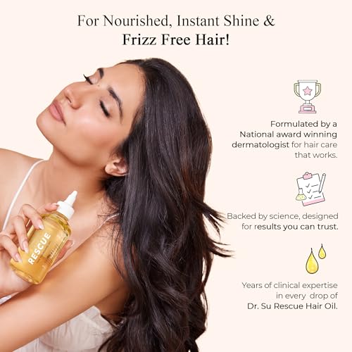 Dr. Su Rescue Hair Oil for Hair Growth & Deep Nourishment | Non-Greasy, Fast Absorbing Formula | Rosemary, Peppermint, Sweet Almond & Swiss RootBioTec | 200ml | Unisex Hair Care