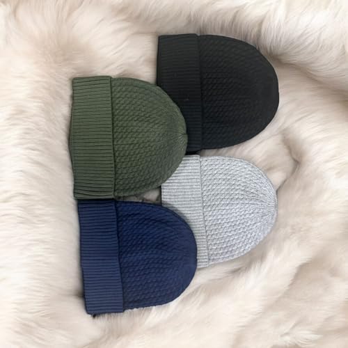 CAPZNMORE Unisex Cable Knitted Woollen Caps Warm Knit Hats for Men Women, Skull Cap Winter Accessory Head Wear Beanie Hats