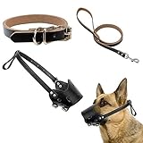 Material de calidad: este juego de fundas para bozal para perro está hecho de cuero, que es suave y duradero para un uso prolongado.