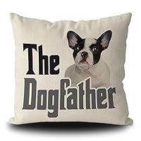 Federa Per Cuscino Quadrata 50x50 Cm In Lino – Design Cane Whippet, Stampa Fronte/Retro, Bageyou - 3